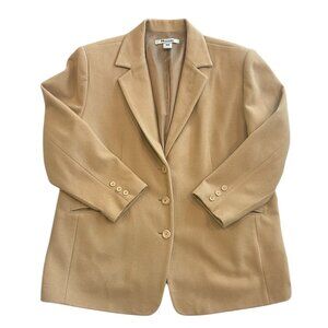 Vintage Nygard Camel Wool Cashmere Blazer Women's 16P Lined Classic Career Coat